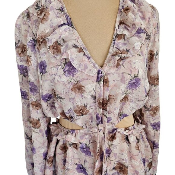 En Saison NWT Brenna Floral Cut Out Mini Dress Sz L - Picture 7 of 15